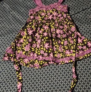 Youngland Pink and Yellow Floral Kids Top